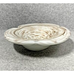 Murano Italian Glass Ash Tray 7.5" Gold Speckled Dish Trinket‎ Decor Collectible
